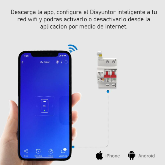 Disyuntor AV, Disyuntor WiFi inteligente Disyuntor Wi Fi Interruptor de  protección contra fugas Tecnología avanzada