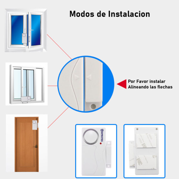 Alarma Y Timbre Sensor Magnetico Entrada Puerta Ventana Casa Negocio